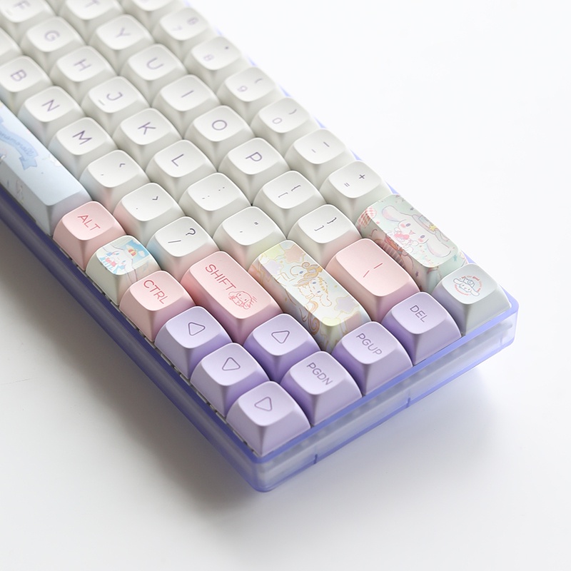 Bonito kawaii arco-íris mundo personalidade keycaps perfil pbt