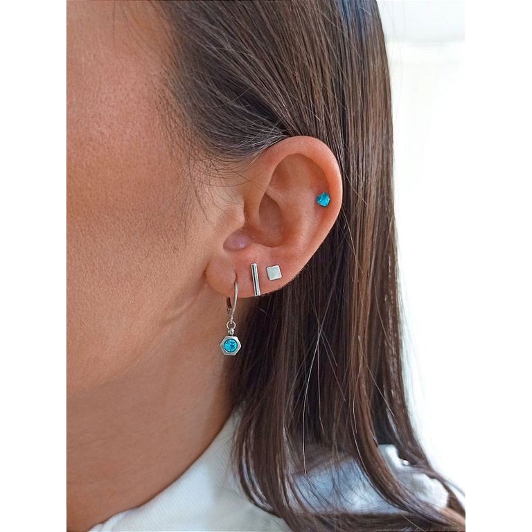 REF 1342 - PIERCING HÉLIX CRAVEJADO VERDE - Sereias de Vix