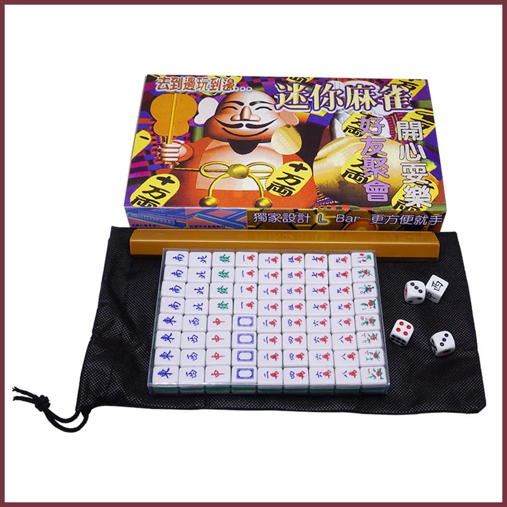 CIYODO 1 Conjunto Mahjong Portátil Mini Mahjong Jogo Interativo Familiar  Mahjong Tamanho Portátil Jogo De Tabuleiro Tradicional Chinês Jogo Mahjong  Melamina Viagem Vintage Mesa De Mahjong