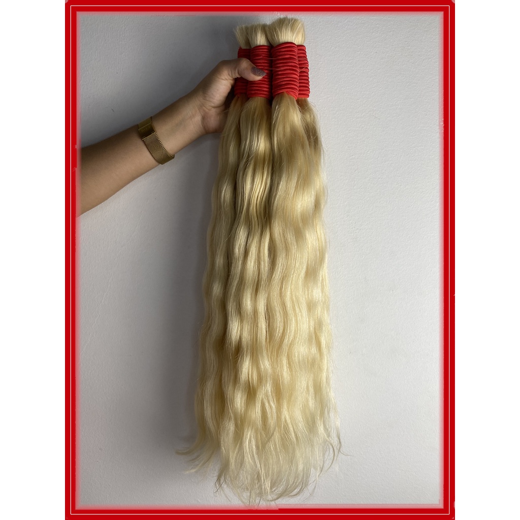 Cabelo Humano Loiro Ondulado Tecido 110g 53cm Lindo