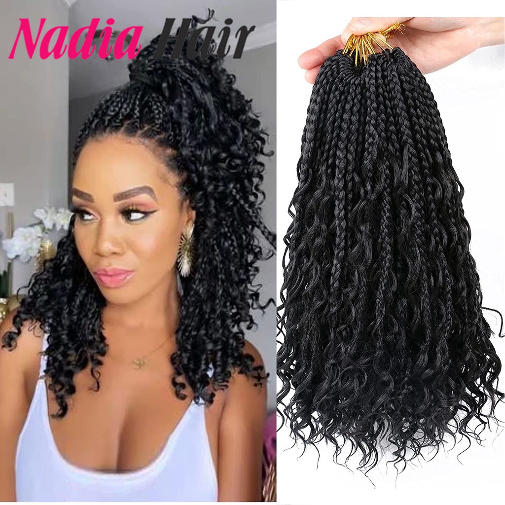 Deusa Caixa Tranças Crochê Cabelo 14 Inch 120Strands Boho Caixa