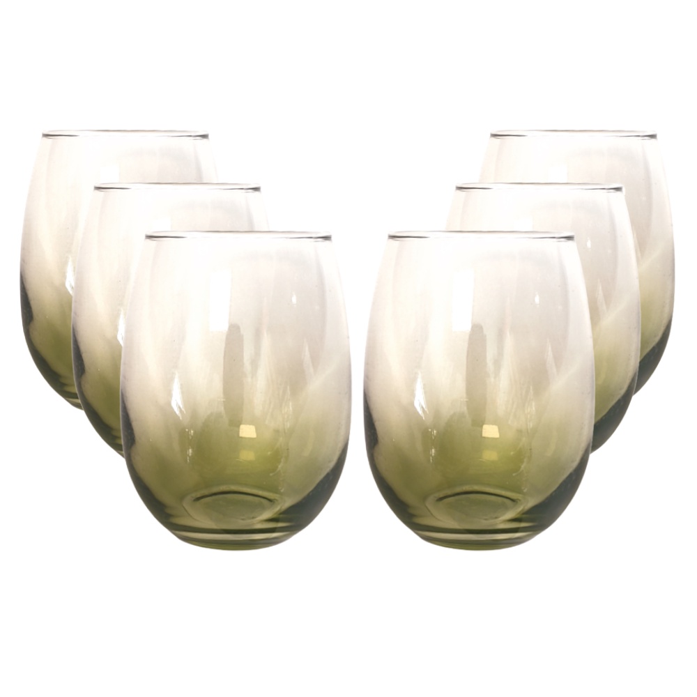 Set 4 vasos de vidrio 350 ml Verde - Tienda Copec