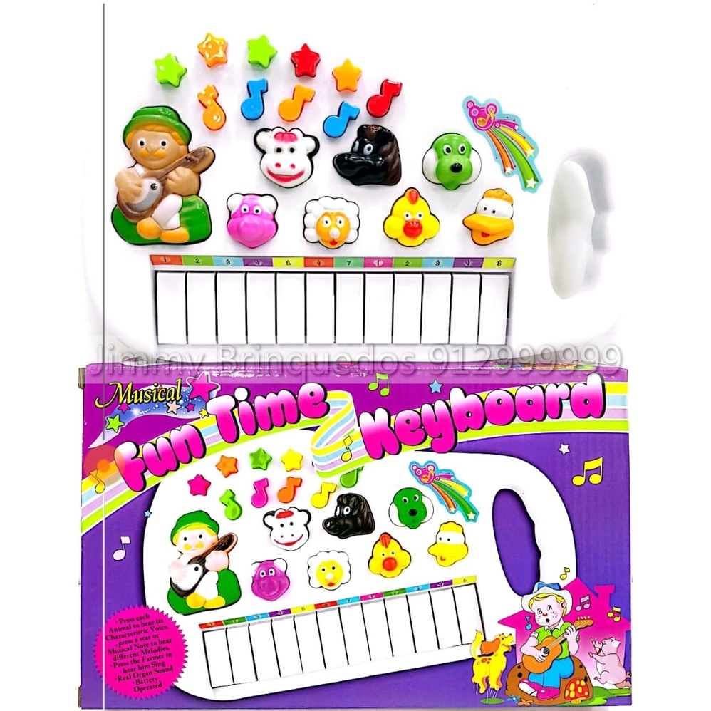 Piano Infantil Teclado Musical Som De Animais Fazendinha Cnf