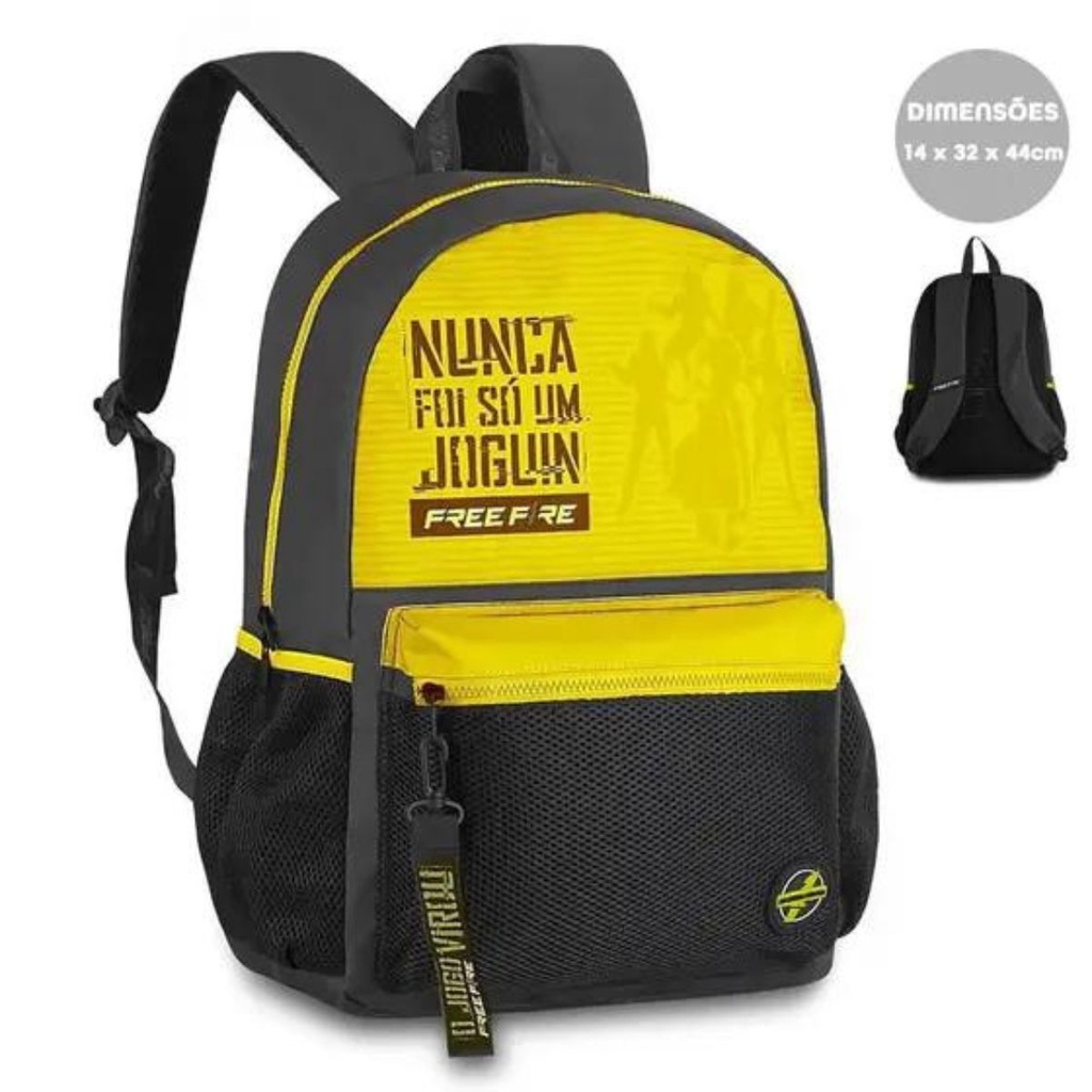 Mochila Clio Free Fire 24098 - Masculino Preto