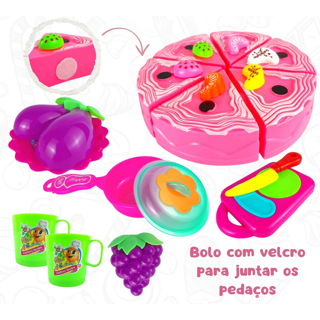 Brinquedo cortante para crianças, Bolo de aniversário, Pizza, Chee