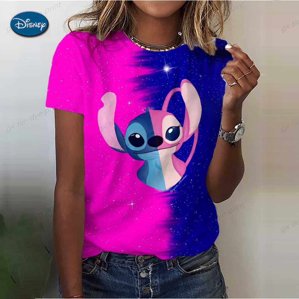 Meninos disney stitch t-shirts crianças verão dos desenhos animados  camiseta moda meninos meninas 3d impressão bonito t-shirts de fundo disney  stitch t - AliExpress