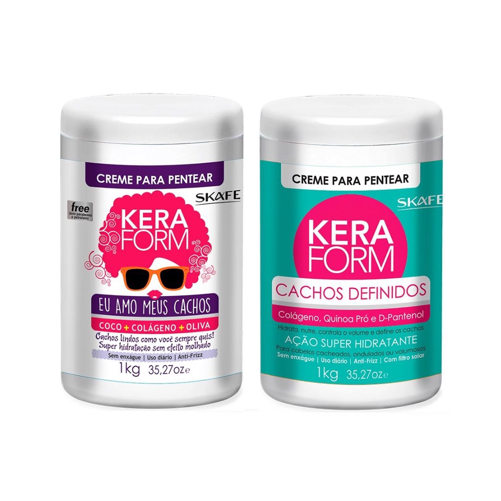 Kit 2 Und Keraform Creme Para Pentear seus Cachos 1kg