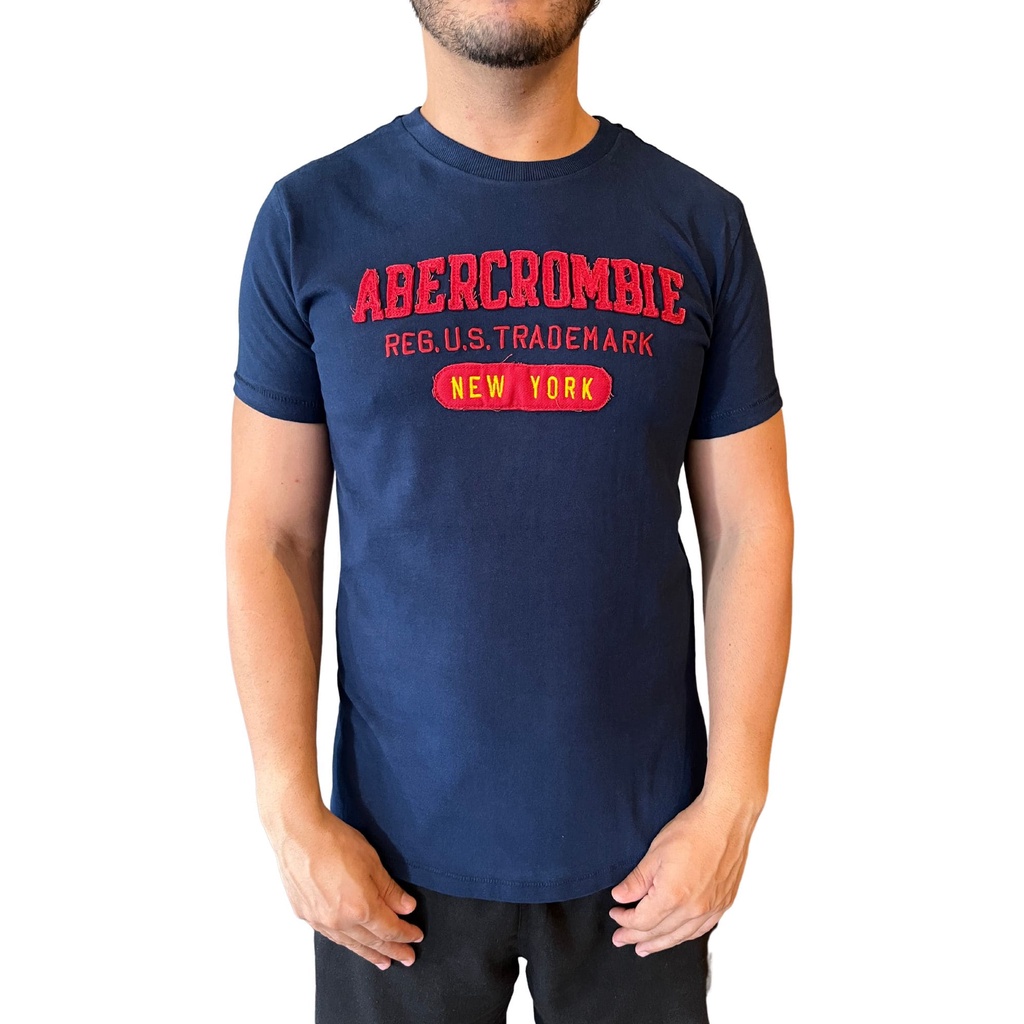 Camiseta Abercrombie Masculina Muscle A&F New York 1892 Azul Claro, Secret  Outlet