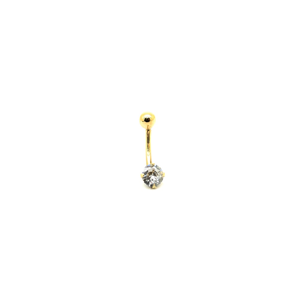 Piercing Umbigo Estrela Brilhante de Zircônia 6mm em Ouro 18K K090