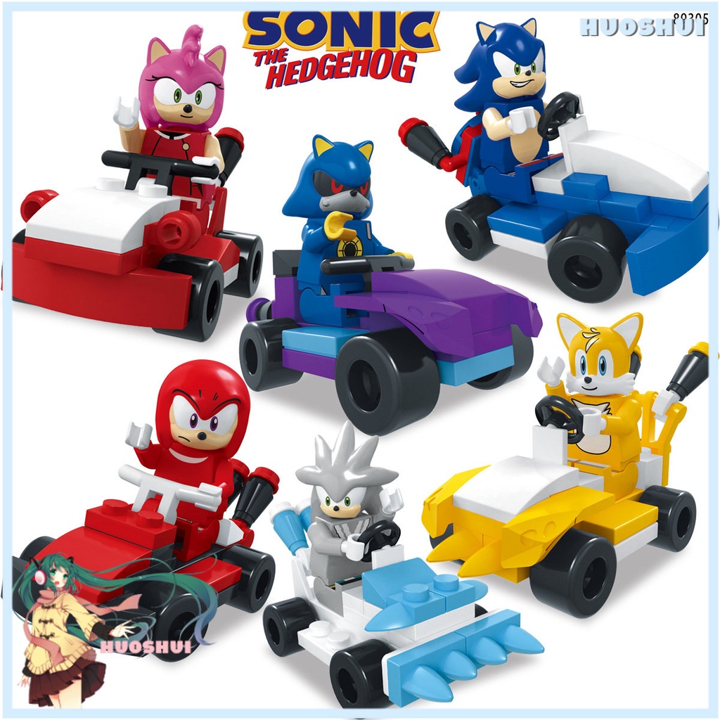 Lego Sonic O Porco Espinho Amy Rose MetalSonic Emenda Blocos De Construção  Brinquedos 6pcs Ação Figura Modelo