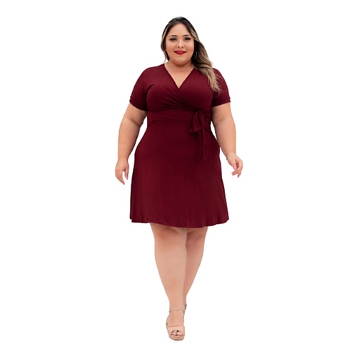 Vestido envelope, vestido transpassado plus size - R$ 109.90, cor