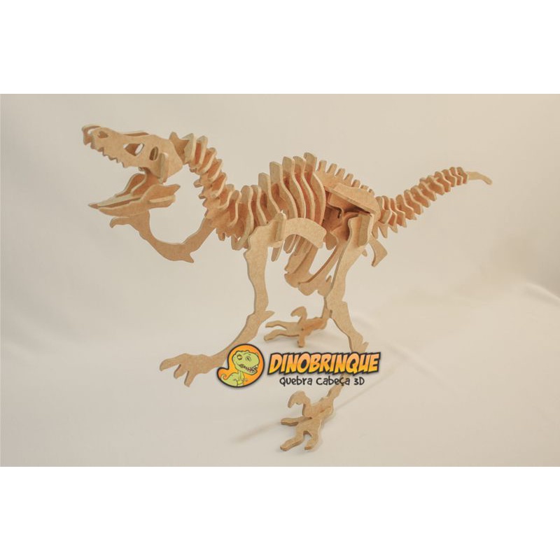 Quebra-Cabeça 3D, DINOSSAURO TIRANOSSAURO REX Edição Especial de 1 metro  55 peças em MDF - DINOBRINQUE # Todos os Modelos de Quebra-Cabeça 3D  Dinobrinque