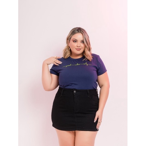 Camiseta Plus Size Feminina Algodão Estampada