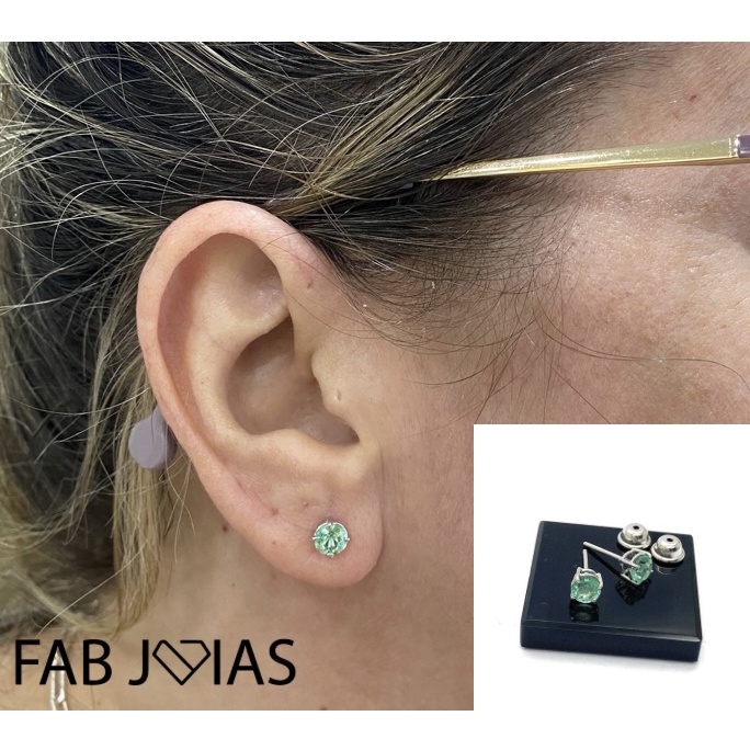 Ouro 18k Piercing 5mm Argola Estrela Cartilagem Tragus Orelha - FAB JOIAS