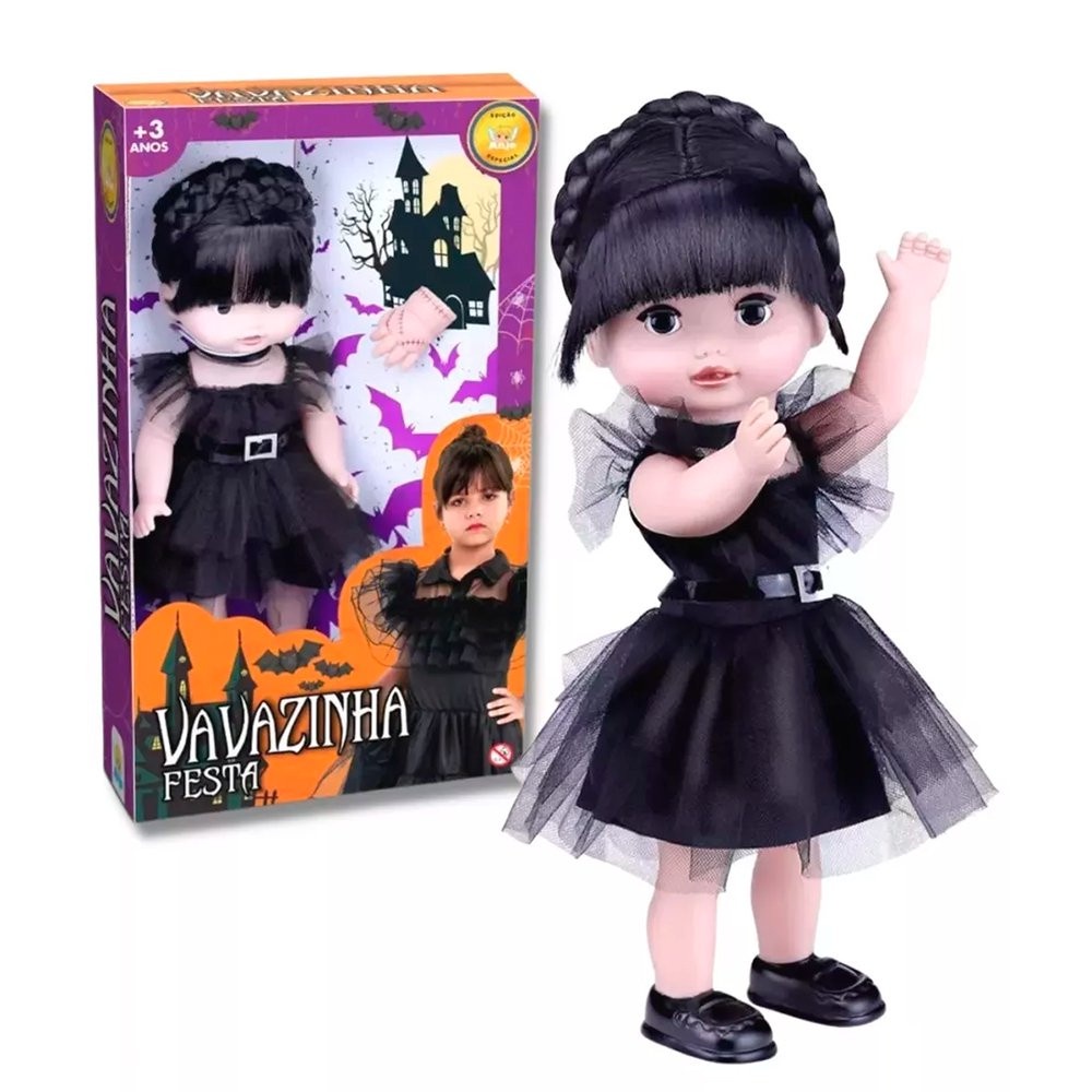 Boneca Wandinha Addams Vandinha com Roupinha do Baile e Mãozinha | Shopee  Brasil