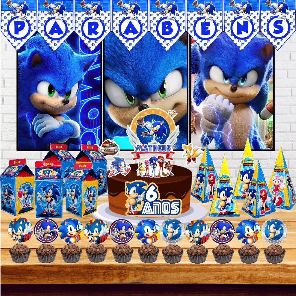 Sonic decoration  Bolo de aniversário sonic, Festas de aniversário do sonic,  Festa sonic
