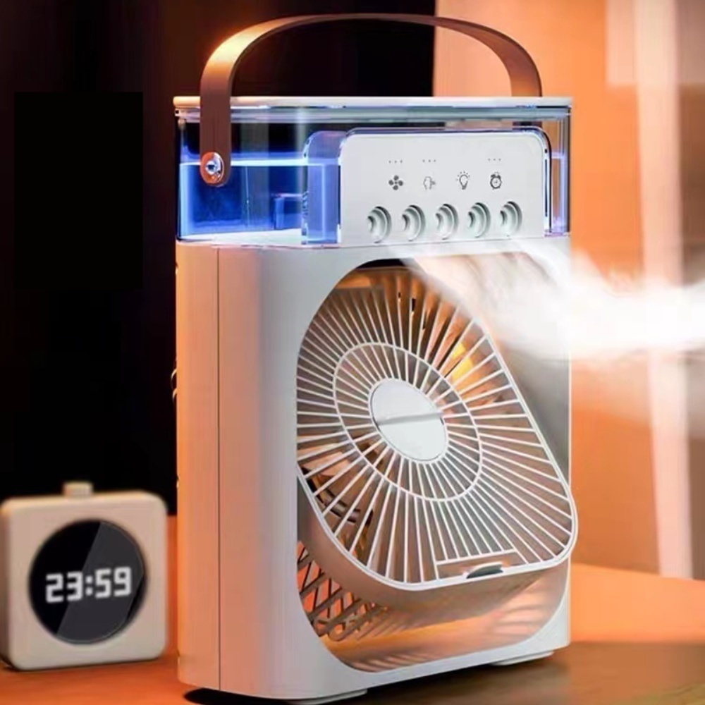 Refrigerador De Ar Ventilador Umidificador Portátil Com Led Reservatório De Água Led TIPO C USB Jorge |  Shopee Brasil