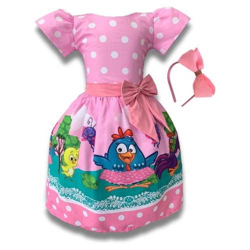 Vestido Meninas Roblox Rosa Trapézio Infantil