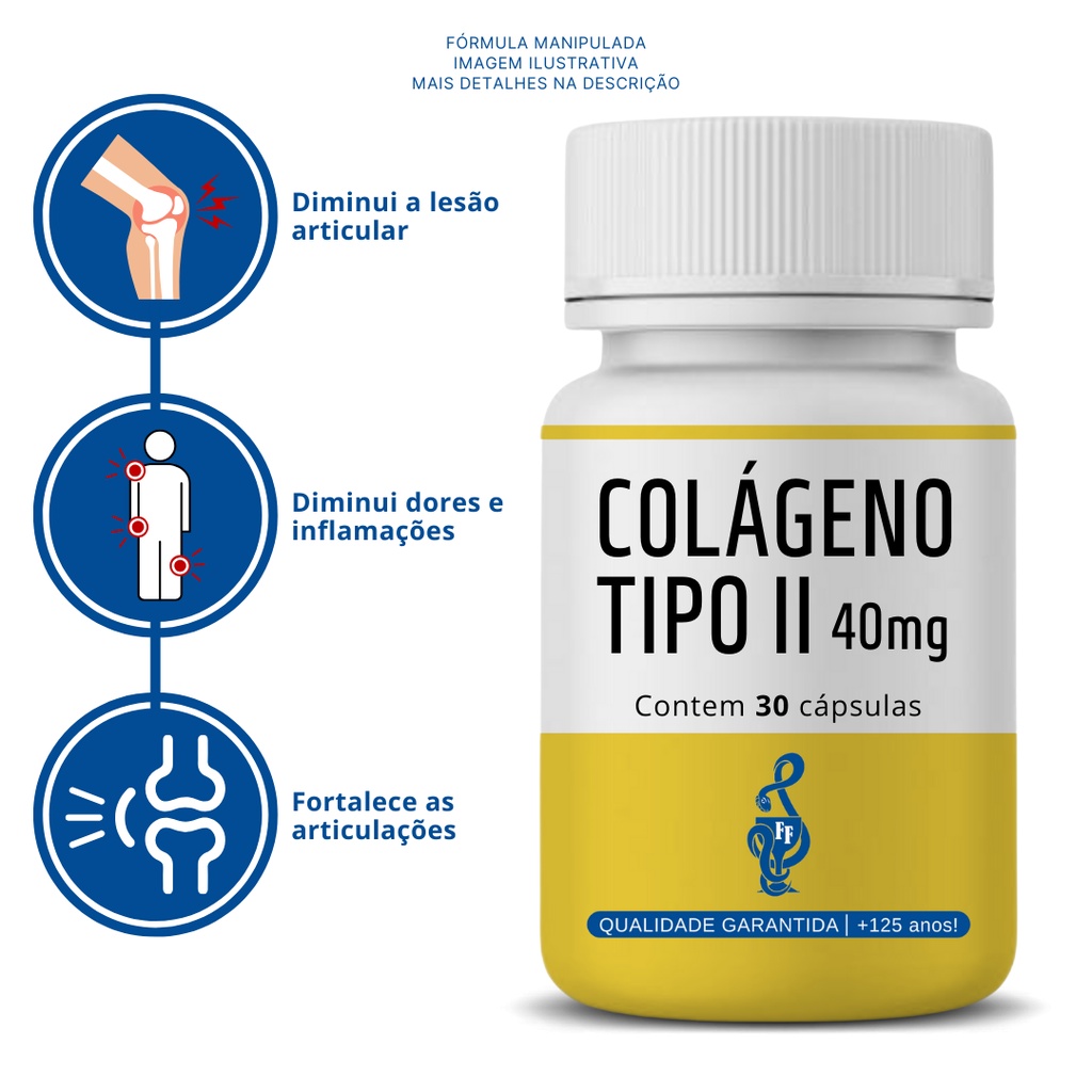 Colágeno Tipo II 2 40mg 30 cápsulas - Ideal Para Articulação