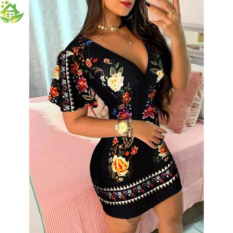 Roupas de duas peças para mulheres verão roupas elegantes sexy gola V ombro  de fora calça longa reta macacão floral, A, Small