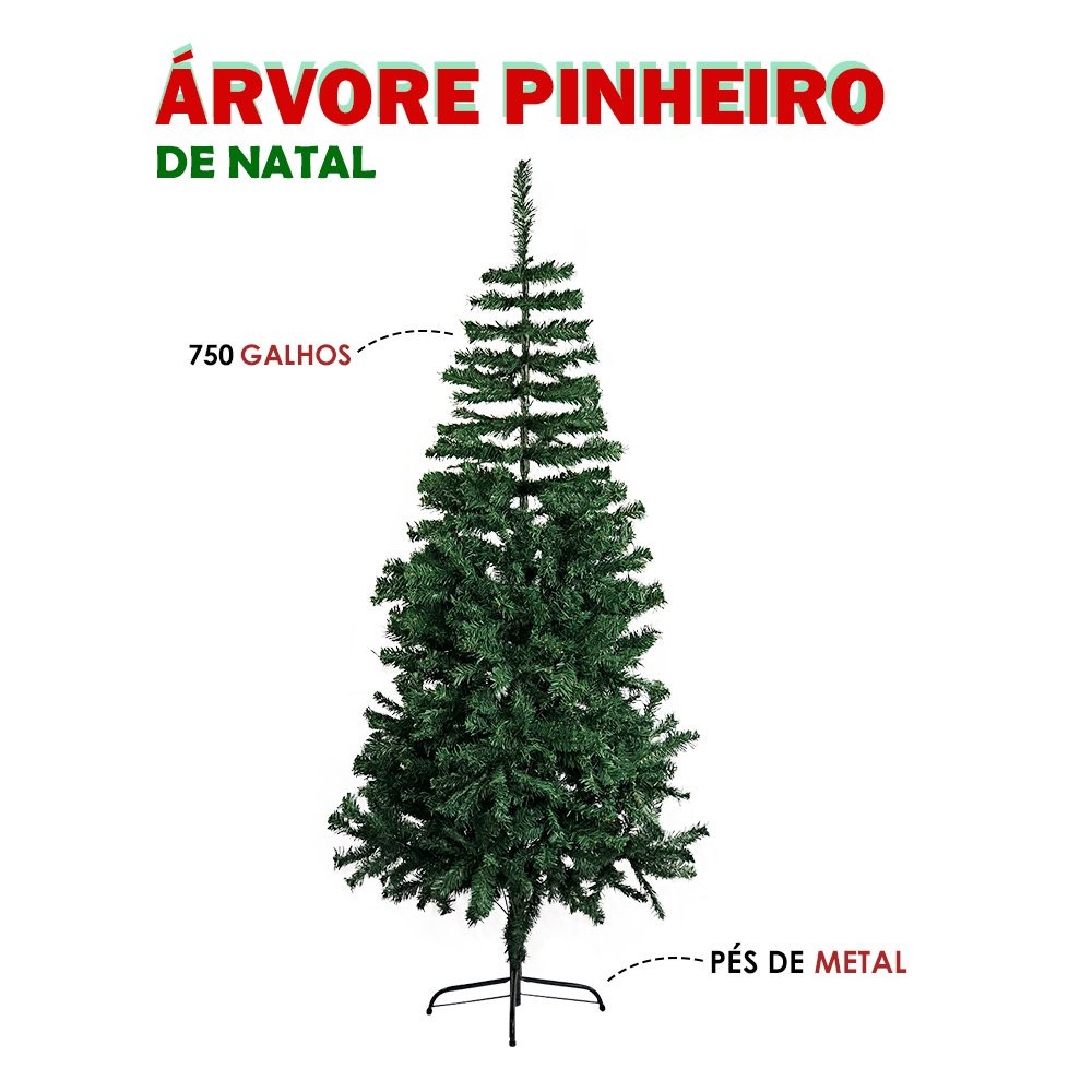 ÁRVORE PINHEIRO DE NATAL MODELO LUXO VERDE - Iluminação Inclusa🔥