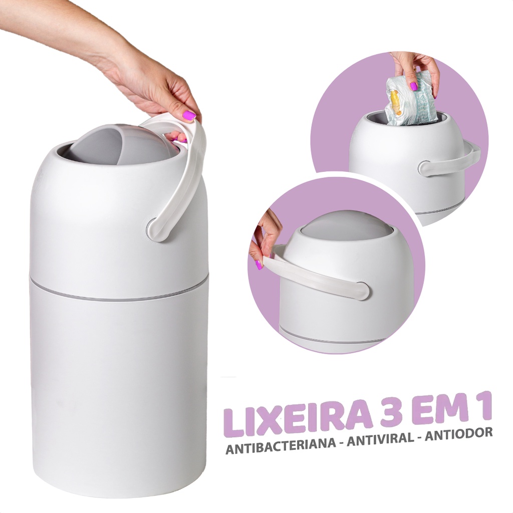 Lixo Magico Lixeira Anti-odor Rosa Kababy - Lixeira para Fraldas