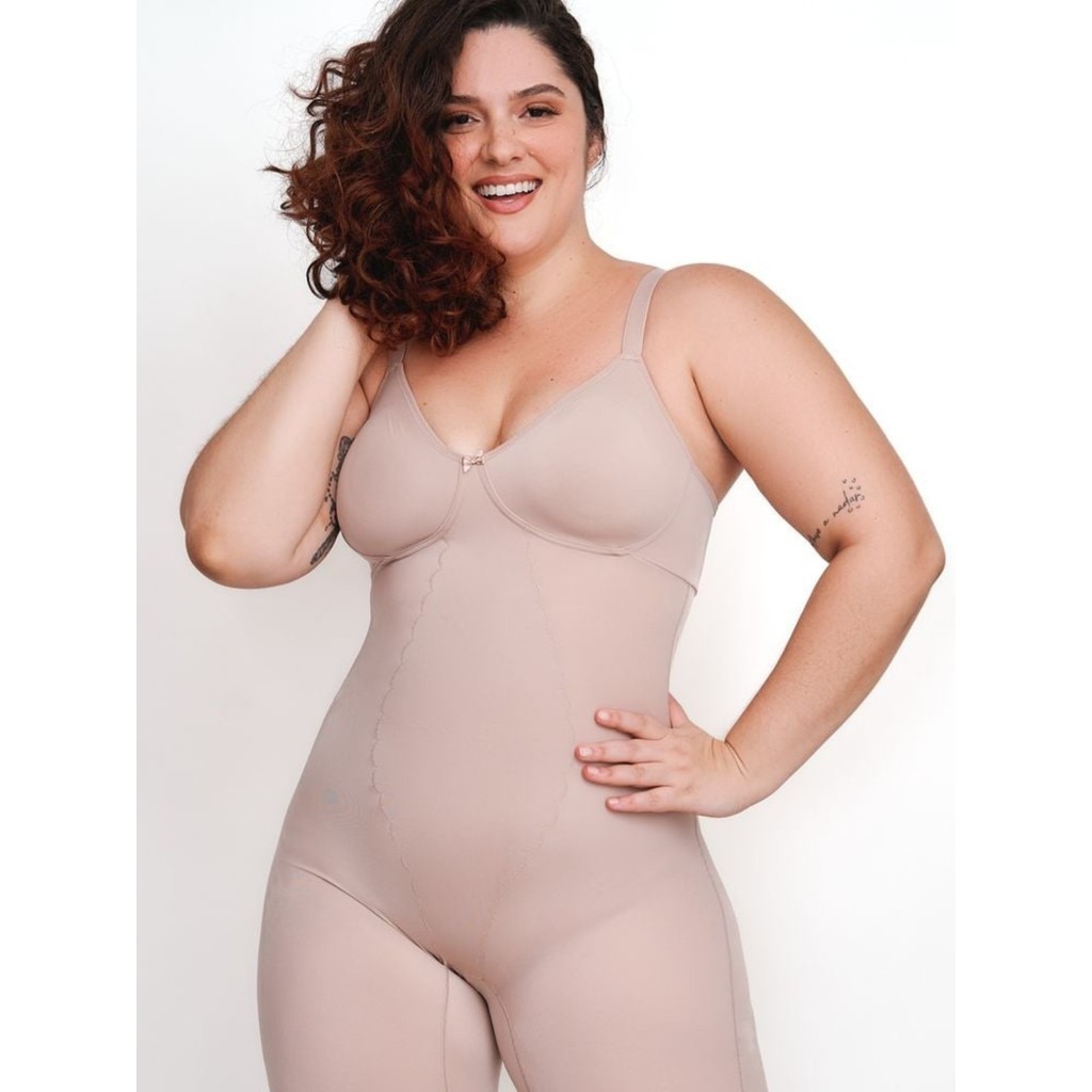 Cinta Body Modelador Macaquinho Plus Size Com Perna 350725