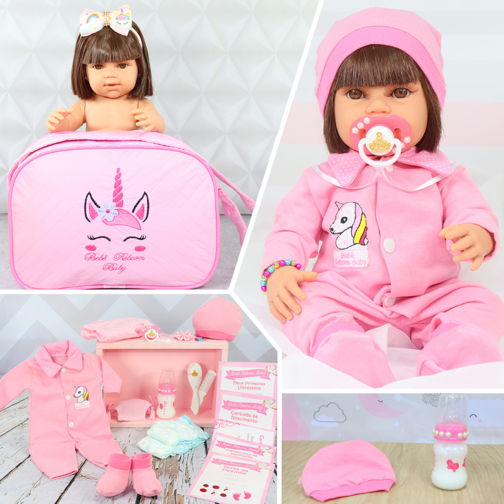 Boneca Bebê Reborn Princesa Menina Realista Pode Dar Banho Com Cílios  Silicone E Vários Acessórios | Shopee Brasil