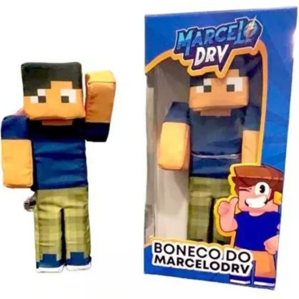 Boneco Youtuber Marcelo Streamers Minecraft Pelucia 35 Cm Cosmo Kids |  Shopee Brasil